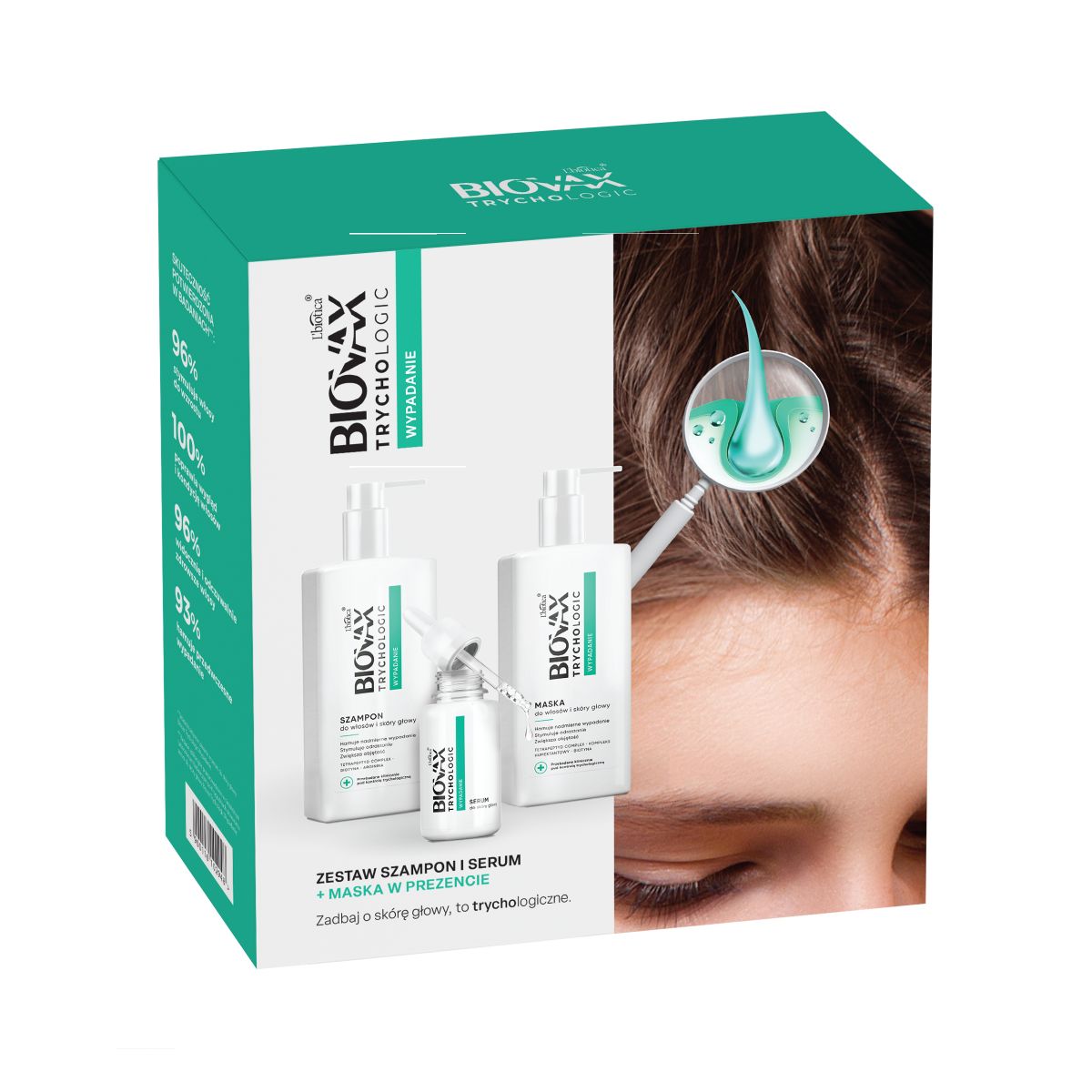 Zestaw Biovax Trychologic Wypadanie: szampon + serum + maska