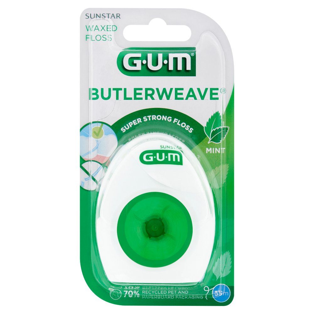 GUM Butlerweave Nić Dentystyczna Wosk Płaska Miętowa