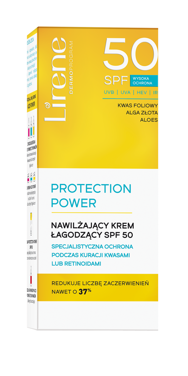 Lirene PROTECTION POWER KREM DO TWARZY ŁAGODZĄCY SPF50+ 50ml
