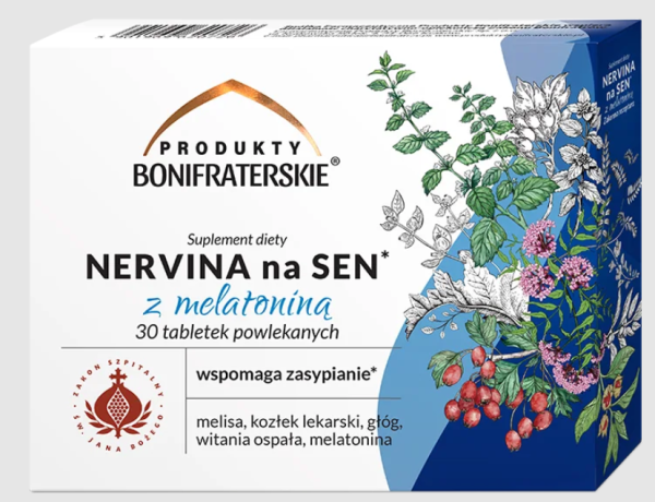 Nervina Na Sen Z Melatoniną wsparcie zasypiania 30 tabletek