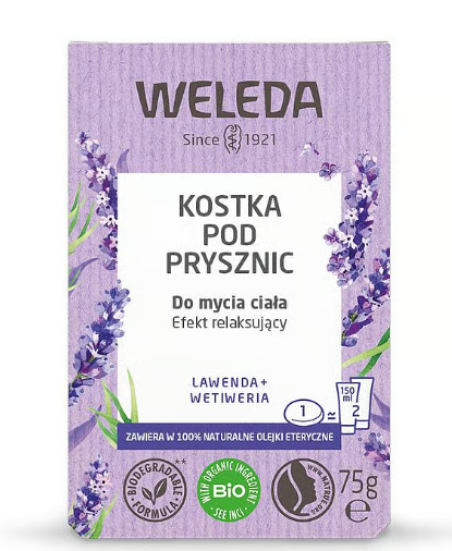 WELEDA Kostka pod prysznic Lawenda + Wetiweria 75g