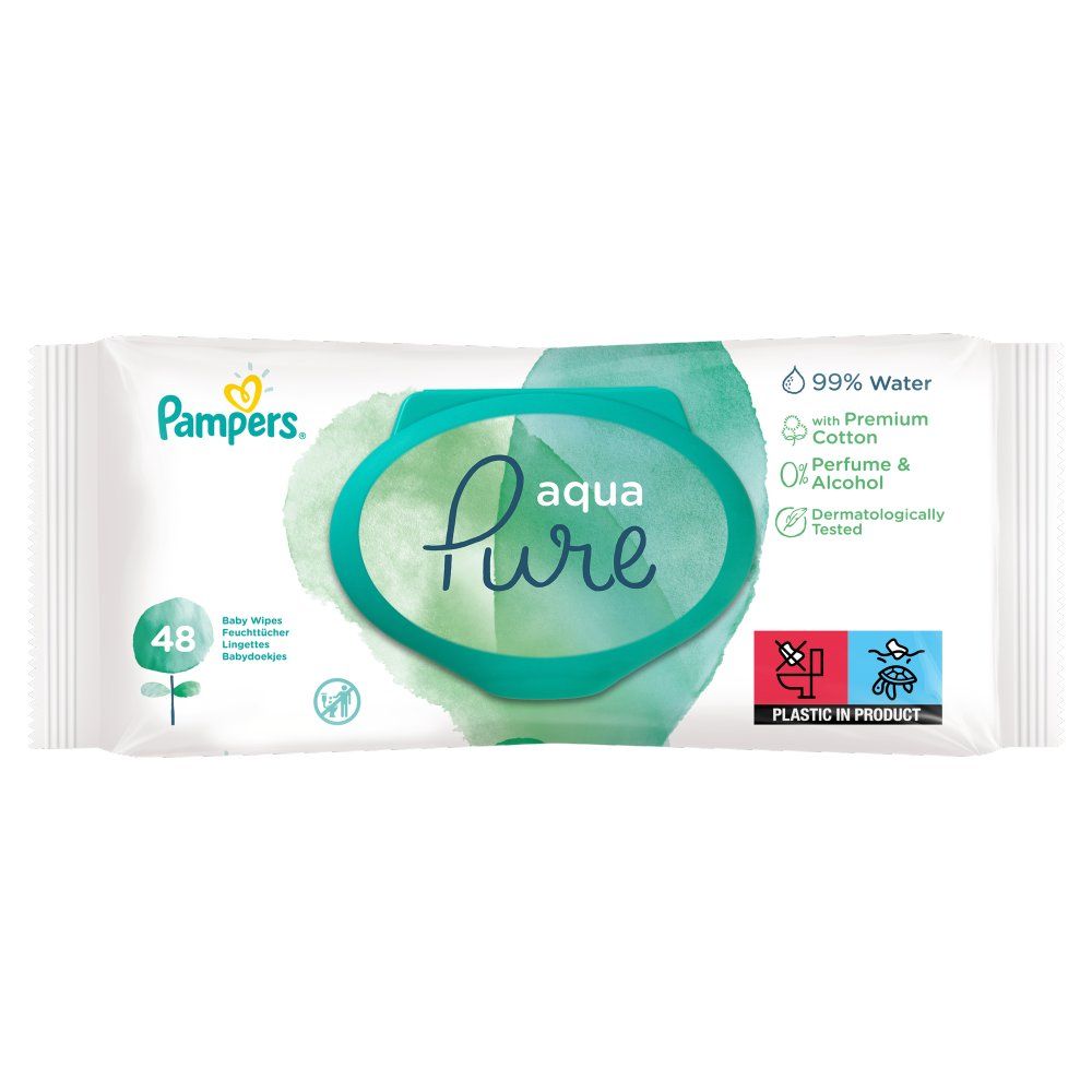 Chusteczki nawilżane Pampers Aqua Pure 48 sztuk