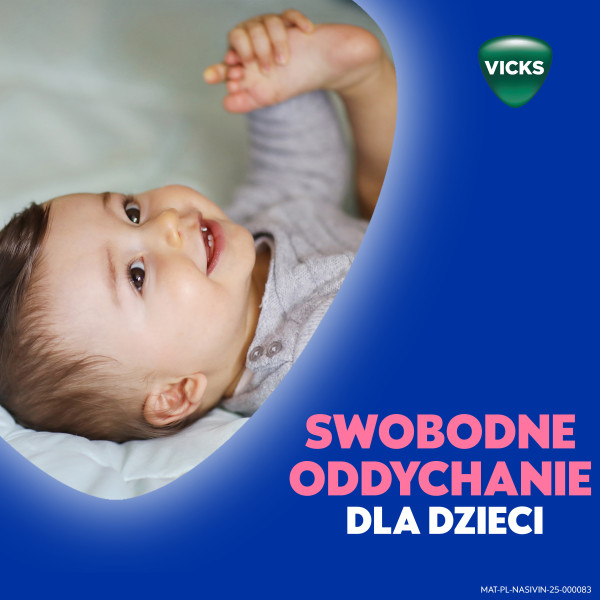 Krople Nasivin Vicks Baby, lek udrażniający, dzieci 3 mies. + 5 ml
