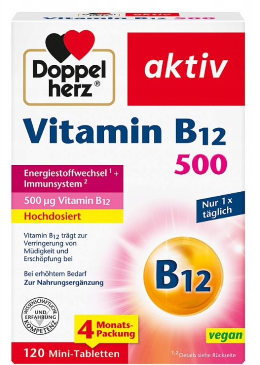 Doppelherz Aktiv Witamina B12 500 30 tabletek