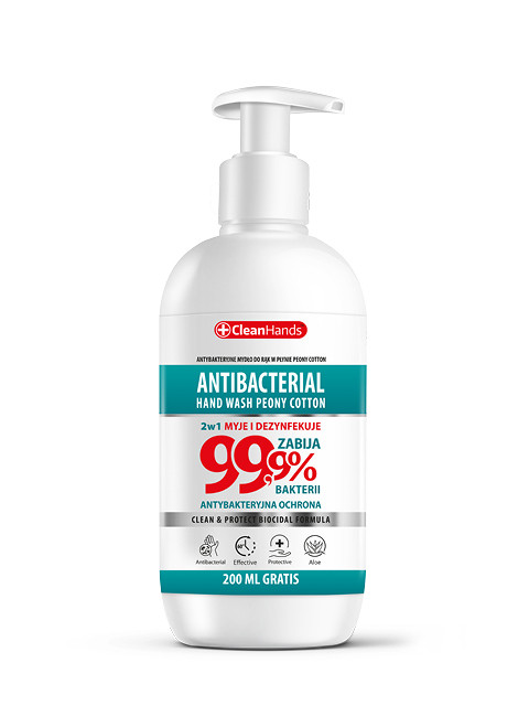 CLEAN HANDS Antybakteryjne mydło do rąk Peony Cotton 500 ml