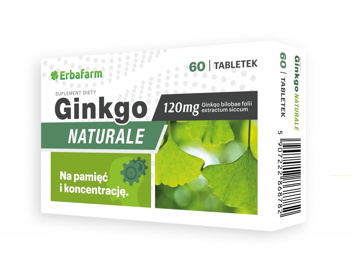 Ginkgo Naturale 120 mg  pamięć i koncentracja 60 tabl.