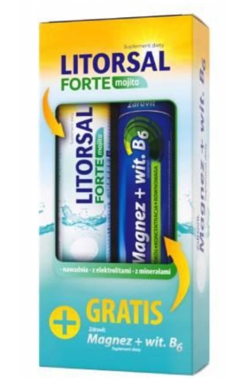 Litorsal Forte MOJITO 24 tabl mus + Magnez z wit. b6 24 tabl. musujące GRATIS