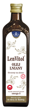 Olej lniany budwigowy nieoczyszczony 500ml
