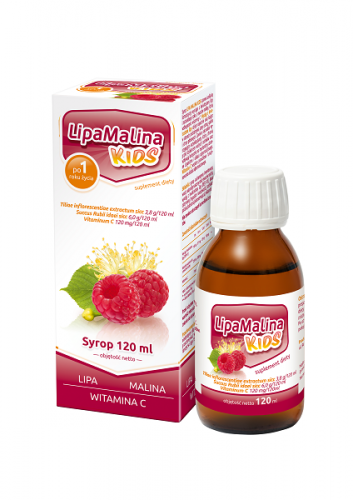 Syrop dla dzieci Lipa Malina Witamina C 120 ml