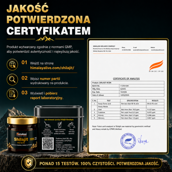 Himalaya Shilajit Resin 100 % czysty himalajski shilajit 20 g