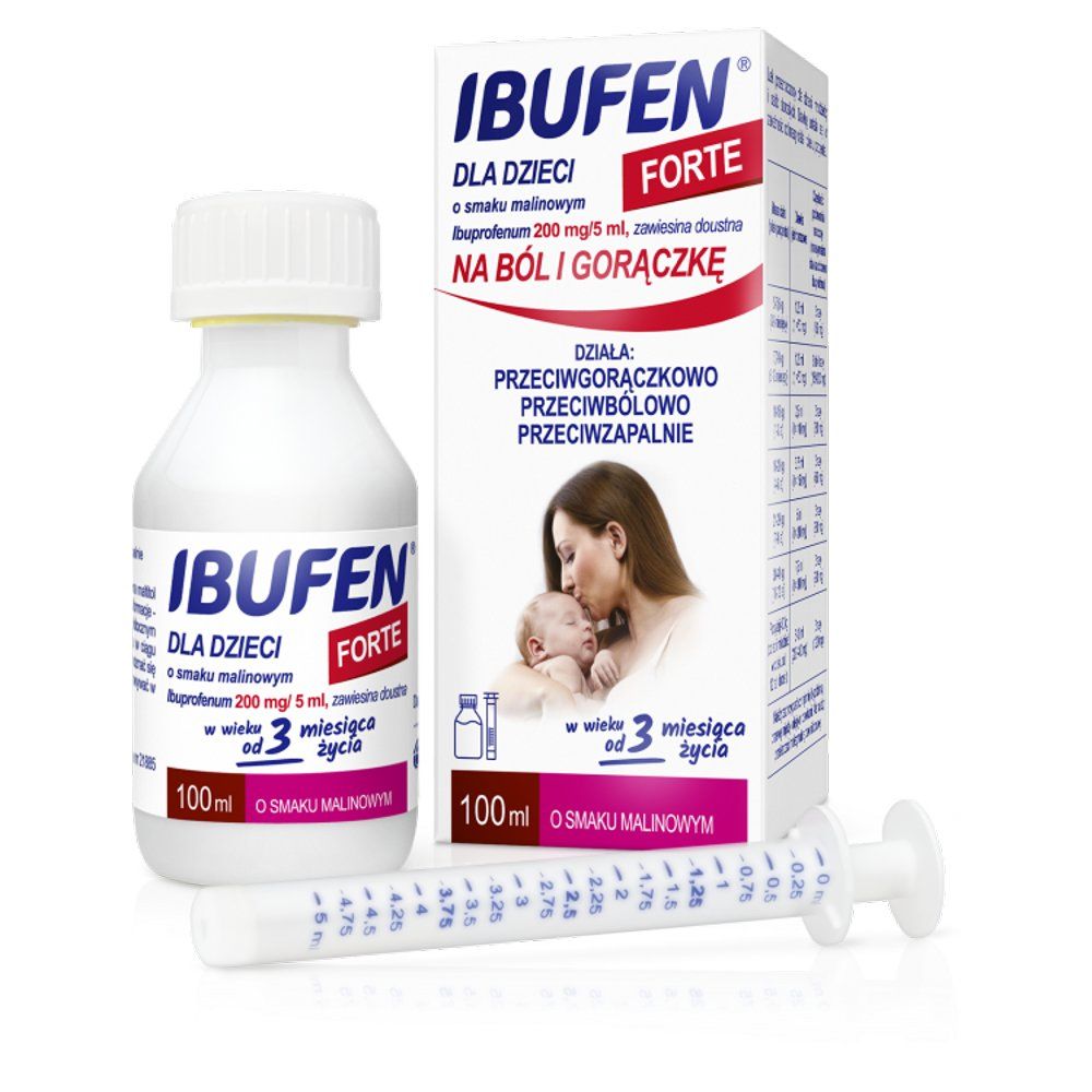 Ibufen dla dzieci Forte o sm.malinowym zaw