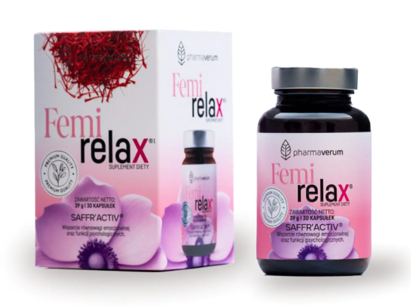 Femirelax szafran  wsparcie równowagi emocjonalnej 30 kapsułek