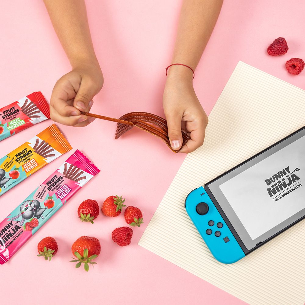 BUNNY NINJA FRUIT Przekąska jabłko-truskawka 16g