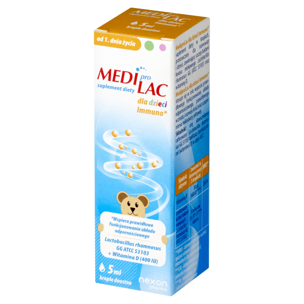 Mediprolac Dla Dzieci Immuno + Wiatmina D krople doustne 5ml
