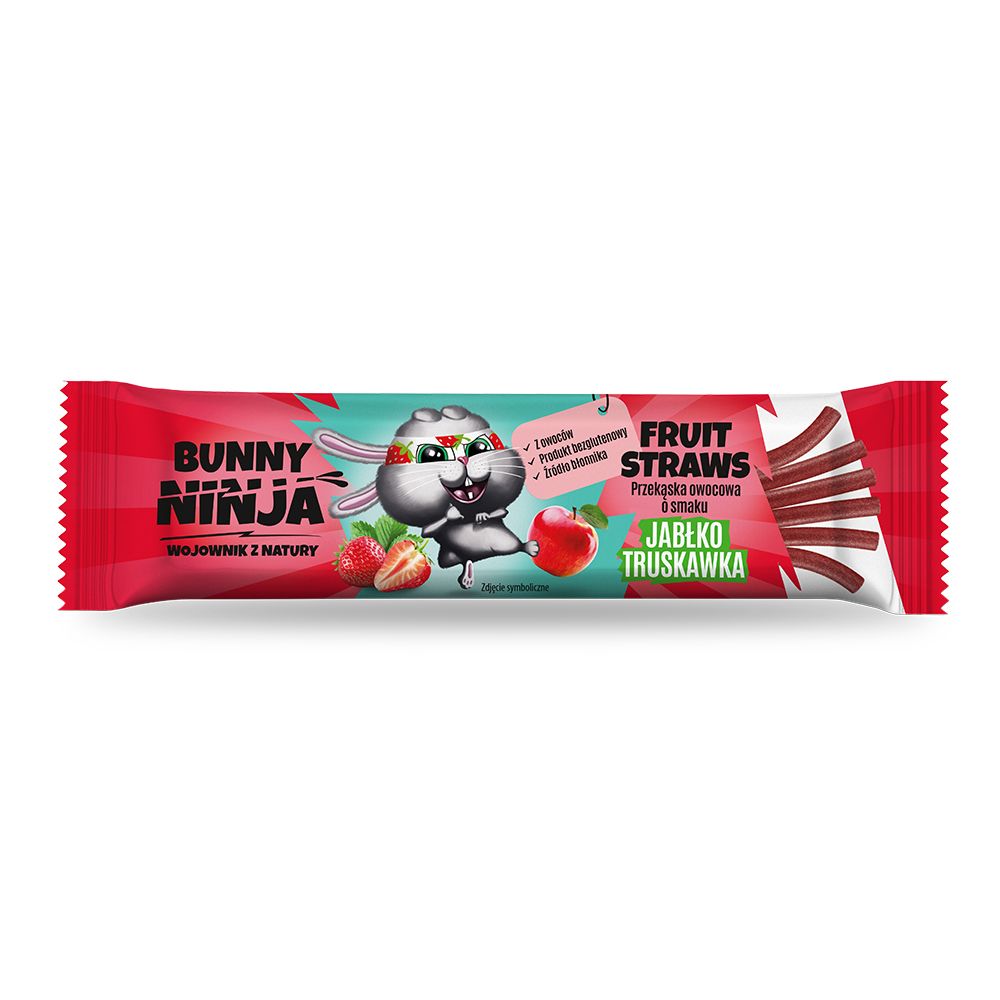 BUNNY NINJA FRUIT Przekąska jabłko-truskawka 16g