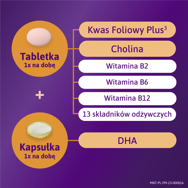 Femibion 2 Ciąża 13-40 tydz. kwas foliowy cholina DHA  28 kaps. +  28 tabl.
