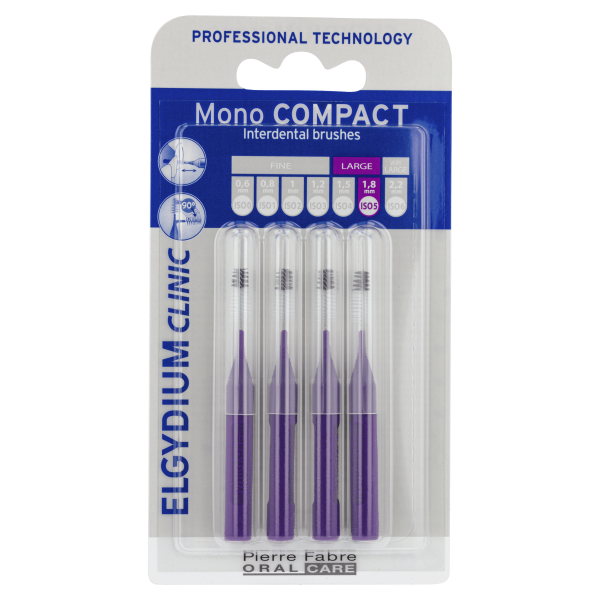 ELGYDIUM CLINIC Mono Compact 5 Purpurowa szczoteczka międzyzębowa 4 sztuki