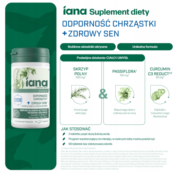 IANA Stawy Odporność Chrząstki + Zdrowy sen 60 tabletek