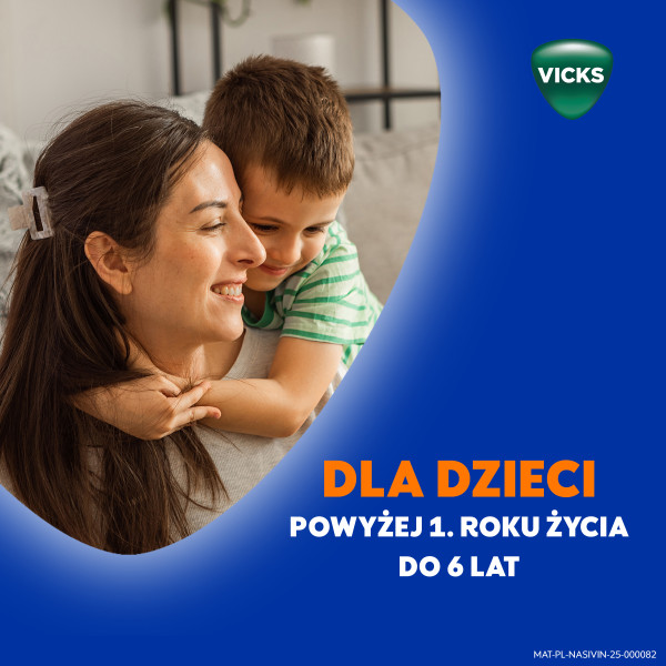 Aerozol do nosa Nasivin Vicks Kids na zatkany nos, lek udrażniający, dla dzieci powyżej 1. do 6 r.ż., 10 ml