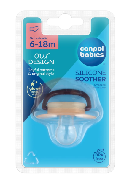 Canpol babies NIGHT DREAMS Smoczek usp. silikon 6-18m anatomiczny róż R 6-18 22/501