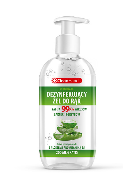 CLEAN HANDS Antybakteryjny żel do rąk z aloesem i prowitaminą B5 500 ml