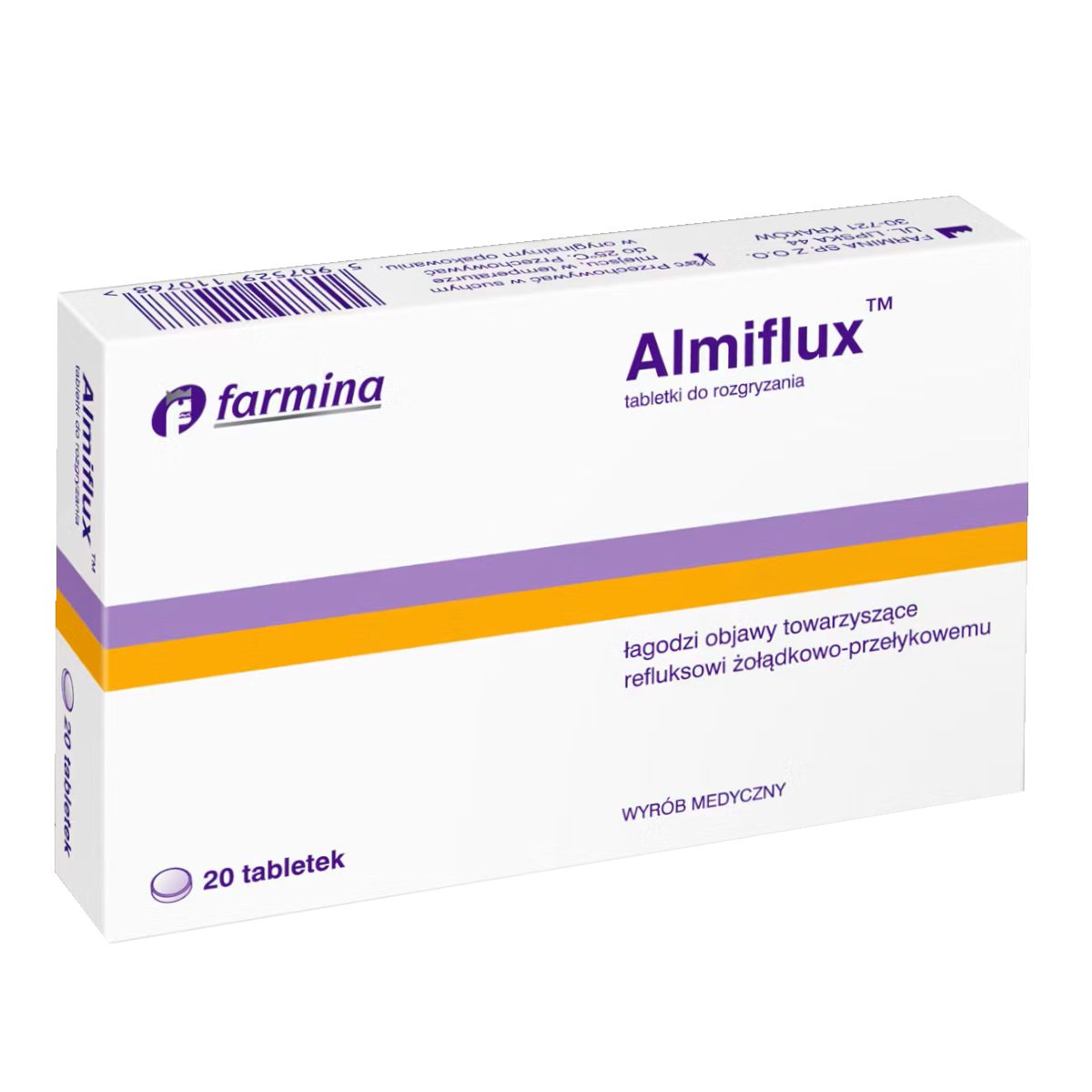Almiflux na reflux 20 tabletek do rozgryzania