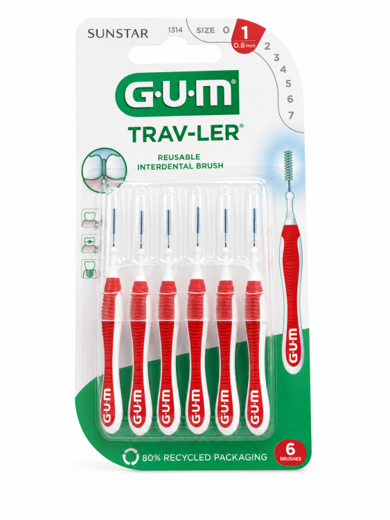 Sunstar Gum Trav-Ler Szczoteczki międzyzębowe 0,8mm 6 sztuk