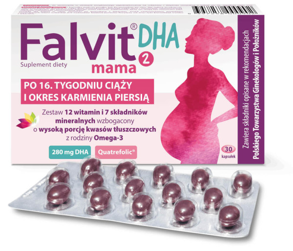 Falvit® mama 2 DHA dla kobiet po 16. tygodniu ciąży i karmiących 30 kapsułek