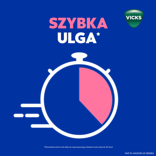 Krople Nasivin Vicks Baby, lek udrażniający, dzieci 3 mies. + 5 ml