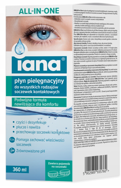 Iana All In One Płyn do soczewek kontaktowych 360 ml