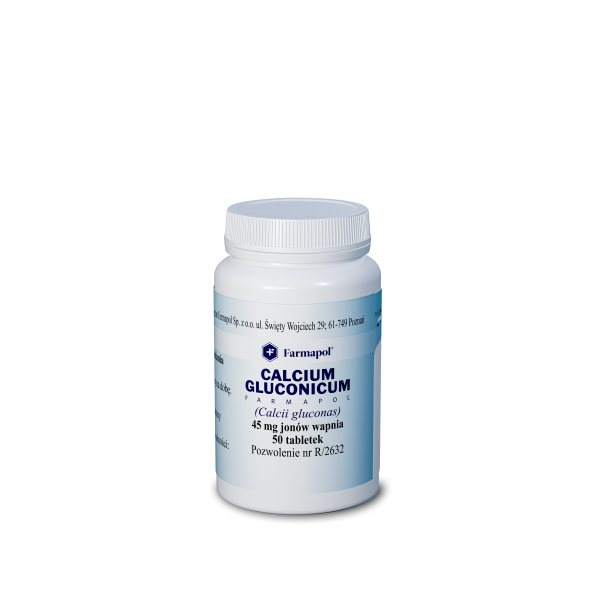 Calcium gluconicum lek na uzupełnienie wapnia  0,045gCa 50 tabletek