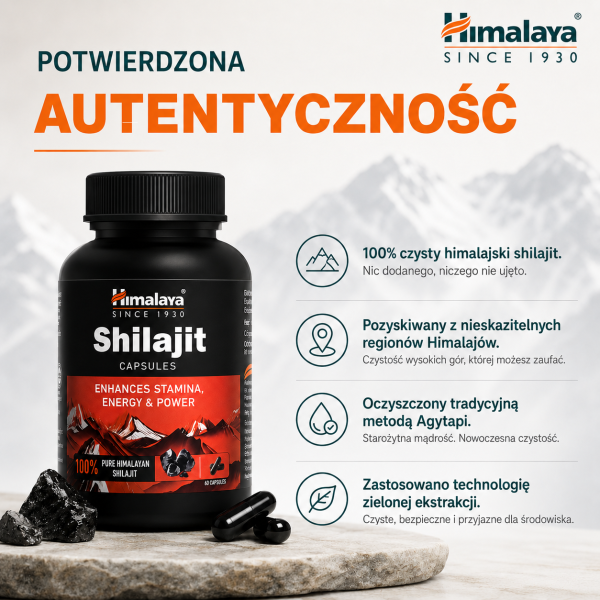 Himalaya Kapsułki shilajit na energię i siłę 60 sztuk