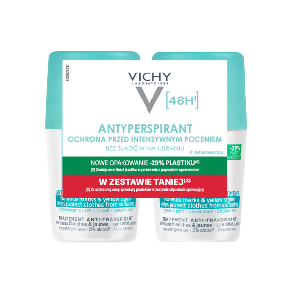 VICHY DEO ANTYPERSPIRANT 48H PRZECIW SLADOM ROLL-ON PLYN (DUOPACK) 2x50ml