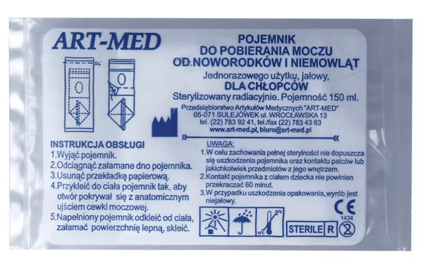 Pojemnik do pobiernia moczu jałowy chłopcy 1szt.