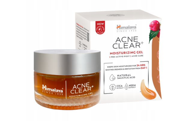 Himalaya Acne Clear+ Żel Nawilżający do Twarzy 24h nawilżenia dla skóry trądzikowej 50 ml