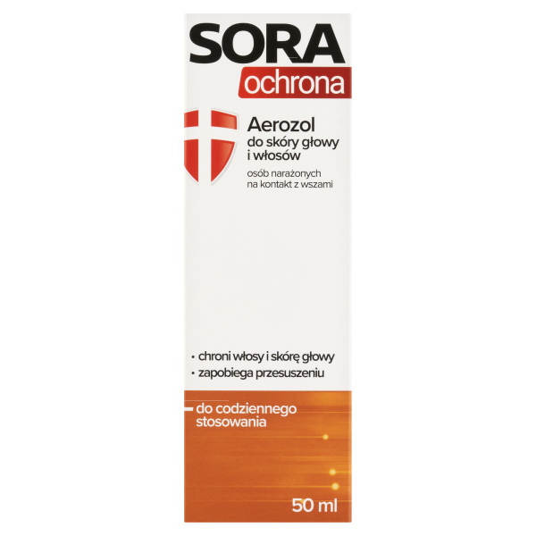 Sora Ochrona Aerozol do skóry głowy i włosów chroniący przed wszami 50 ml