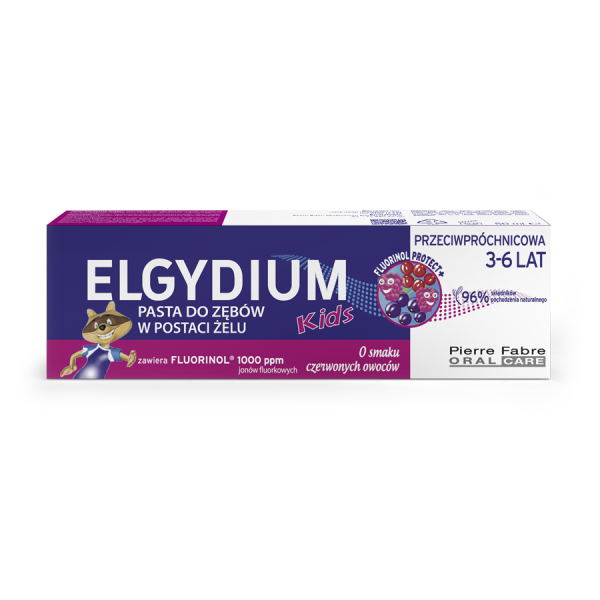 ELGYDIUM KIDS 3-6 Fluorinol Pasta o smaku czerwonych owoców 50 ml