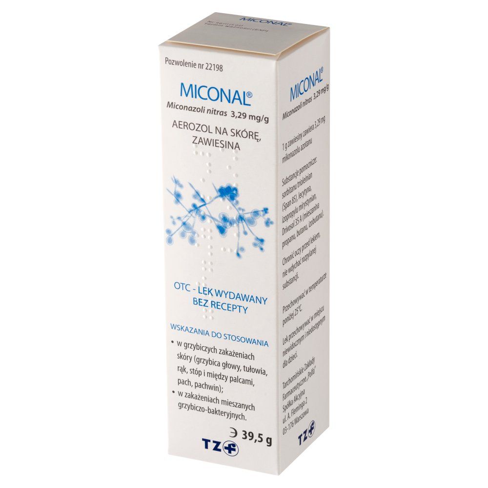 Miconal aer.naskórę,zawiesina 3,29mg/g 39,