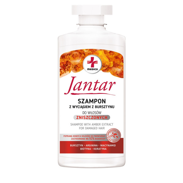 Jantar MEDICA Szampon regenerujący z wyciagiem z bursztynu do włosów zniszczonych 330ml