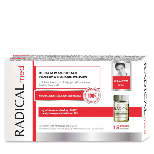 RADICAL Med Kuracja w ampułkach przeciw wypadaniu włosów dla mężczyzn 15 ampułek