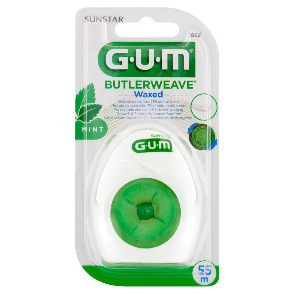 GUM Butlerweave Nić Dentystyczna Wosk Płaska Miętowa