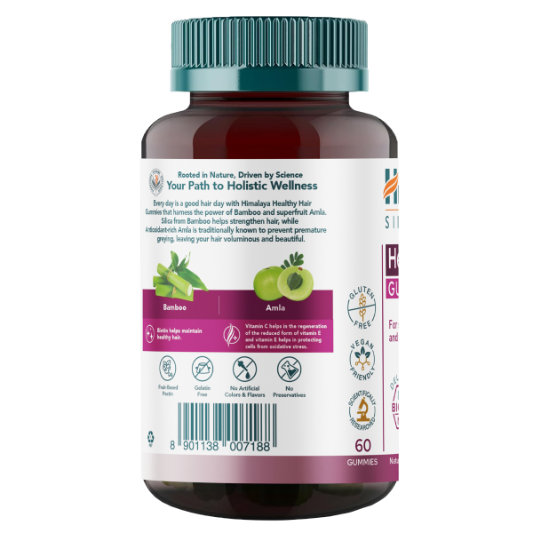 Himalaya Healthy Hair Gummies żelki na włosy skórę i paznokcie 60 sztuk