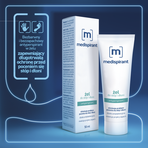 Medispirant Antyperspirant żel do stóp i dłoni 50 ml