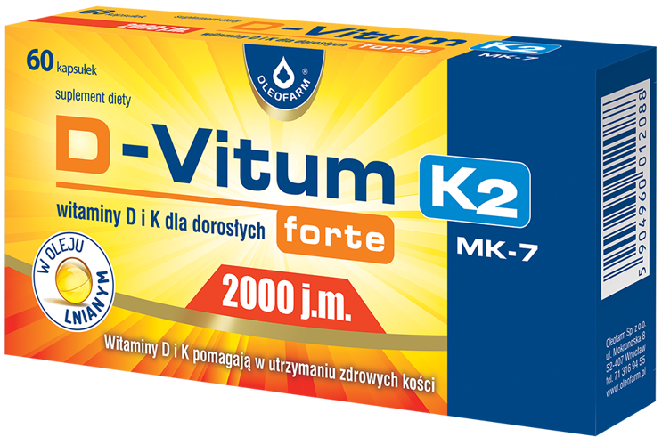 D-Vitum forte 2000j.m.+K2 x 60kaps.