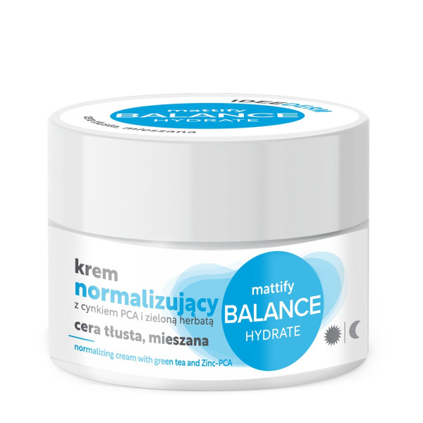 Idee Derm Normalizujący Krem z cynkiem PCA i zieloną herbatą do cery tłustej i mieszanej 50 ml