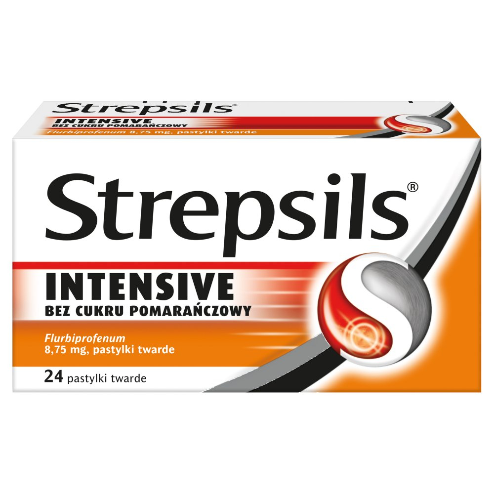 Strepsils Intensive bez cukru pomarań.x24