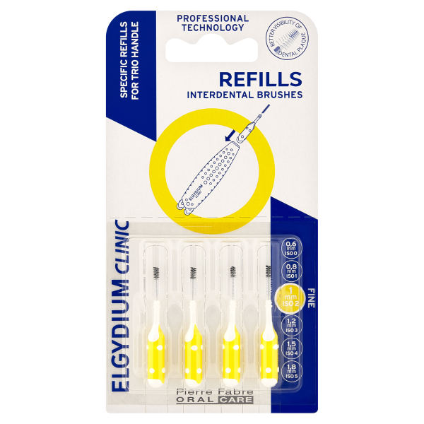 ELGYDIUM Clinic Refill Żółta (ISO 2) - Wkład do szczoteczki międzyzębowej 4 sztuki