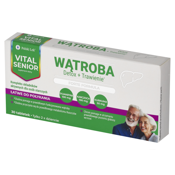 Vital Senior Wątroba Detox + Trawienie sylimaryna 30 tabletek