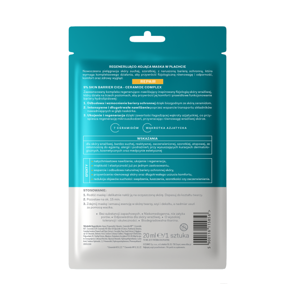 Oillan Repair Nawilżająco-kojąca maska w płachcie dla skóry bardzo suchej i wrażliwej 20 ml