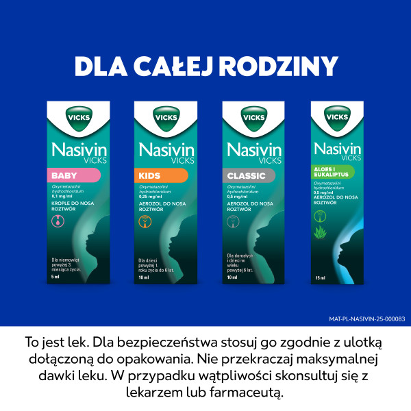 Krople Nasivin Vicks Baby, lek udrażniający, dzieci 3 mies. + 5 ml
